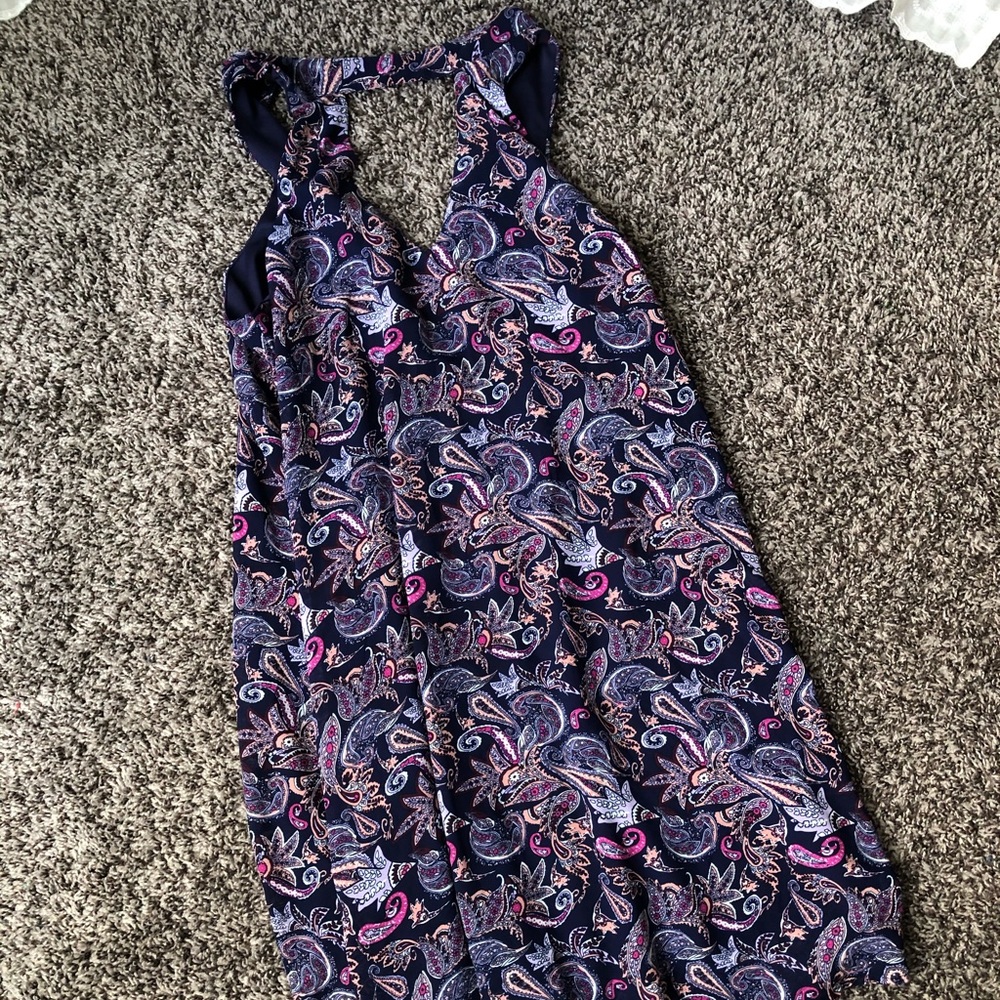 Blue&Pink paisley keyhole dress